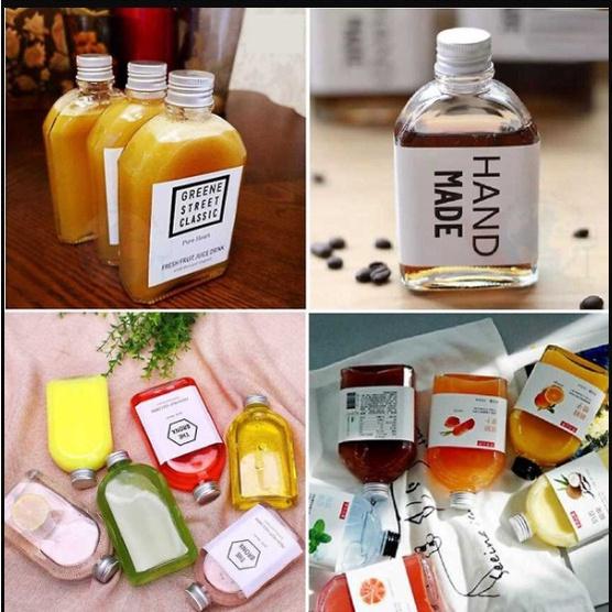 Chai thủy tinh nhỏ 100ML cao cấp VUÔNG Vát Vai kiểu DẸT – nắp nhôm - Vỏ Chai mini trong suốt