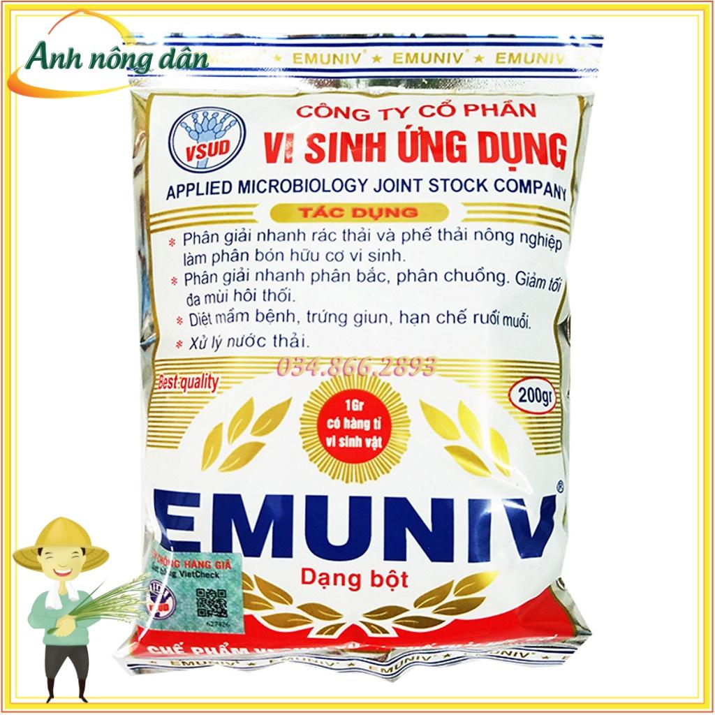 Gói 200g Chế phẩm vi sinh EM EMUNIV dùng ủ phân cá siêu nhanh, hiệu quả - Anh nông dân chính hiệu