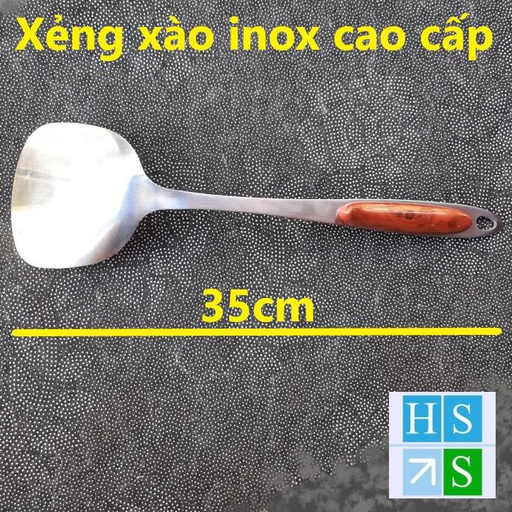 Bộ Vá đặc, Vá lỗ , Xẻng xào chất liệu inox 304 cao cấp, cán cách nhiệt vân gỗ sang trọng