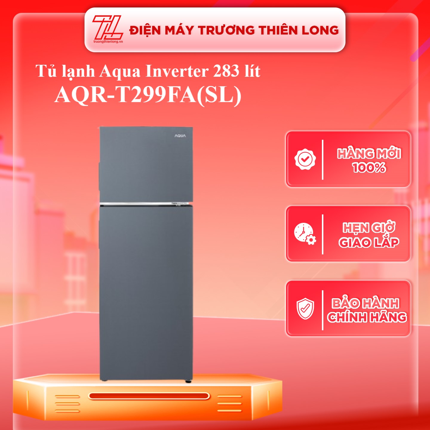 AQR-T299FA(SL) - Tủ lạnh Aqua Inverter 283 lít AQR-T299FA(SL) - Hàng Chính Hãng - Chỉ Giao Hồ Chí Minh