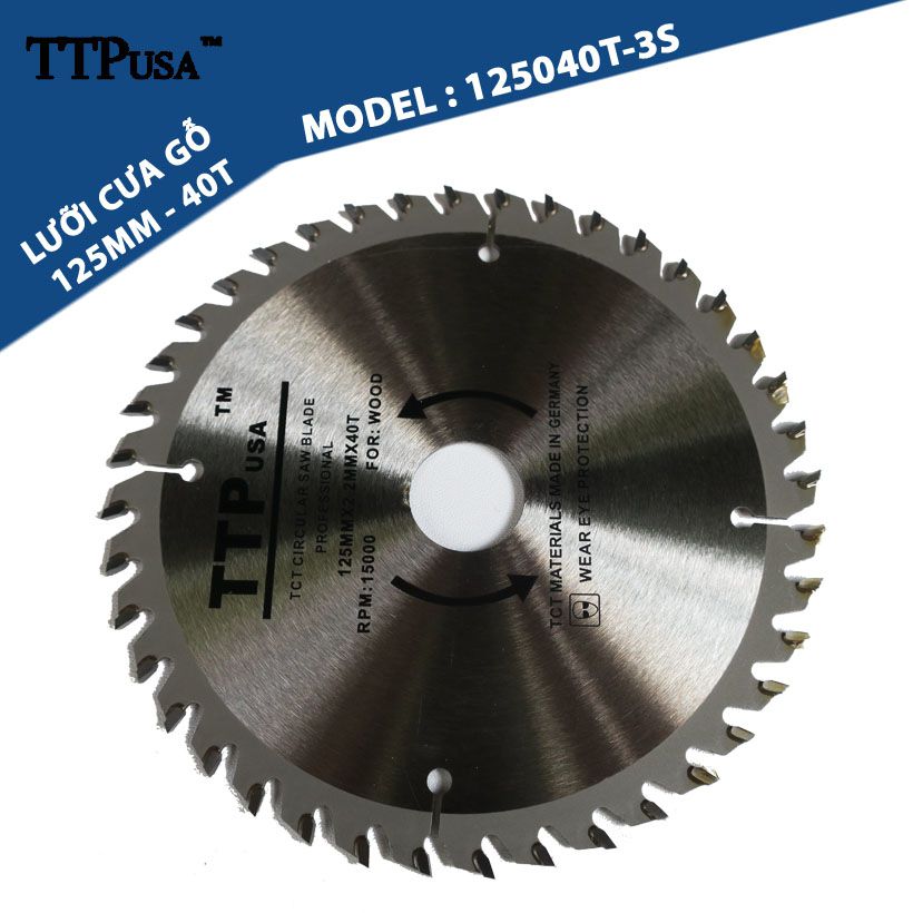 Lưỡi Cưa Gỗ Tròn 125mm - 40 răng TTPusa