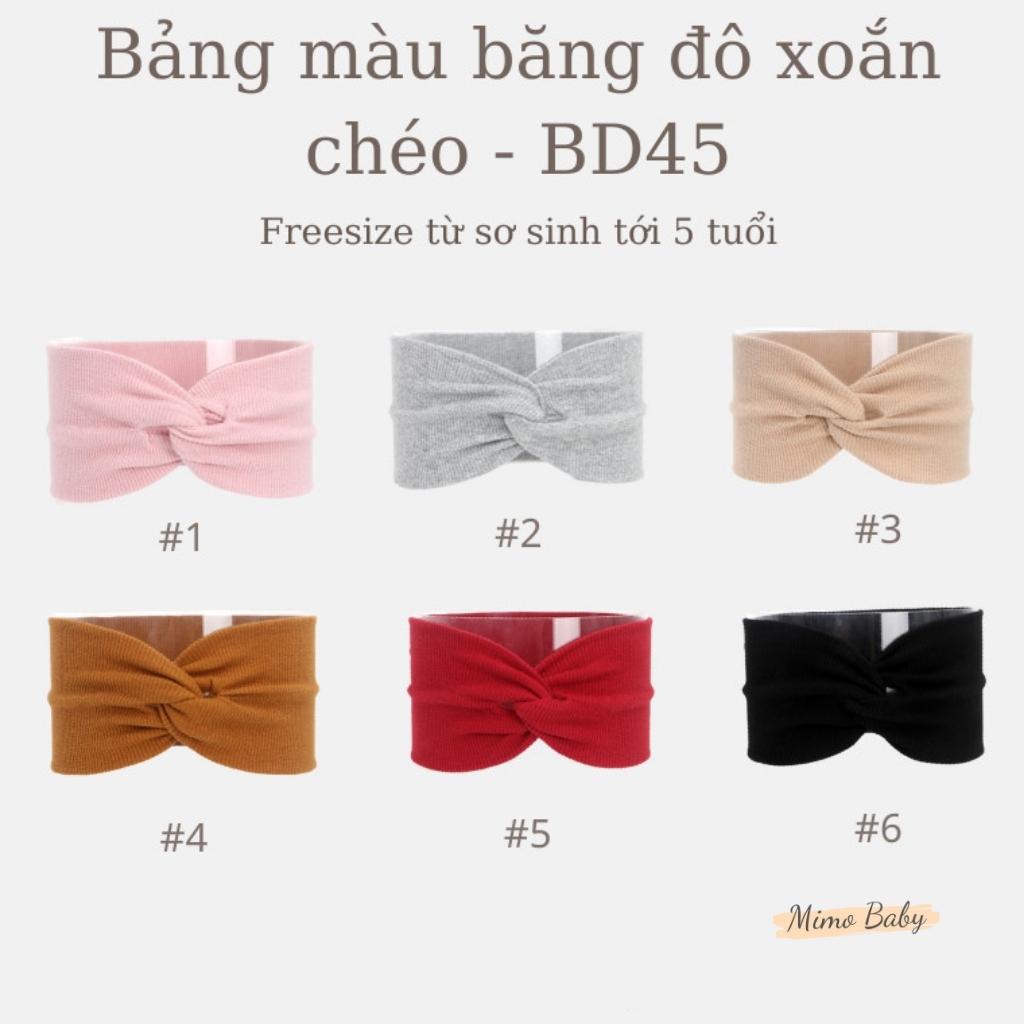 Băng đô thun gân xoắn chéo style hàn quốc dễ thương cho bé BD45 Mimo Baby