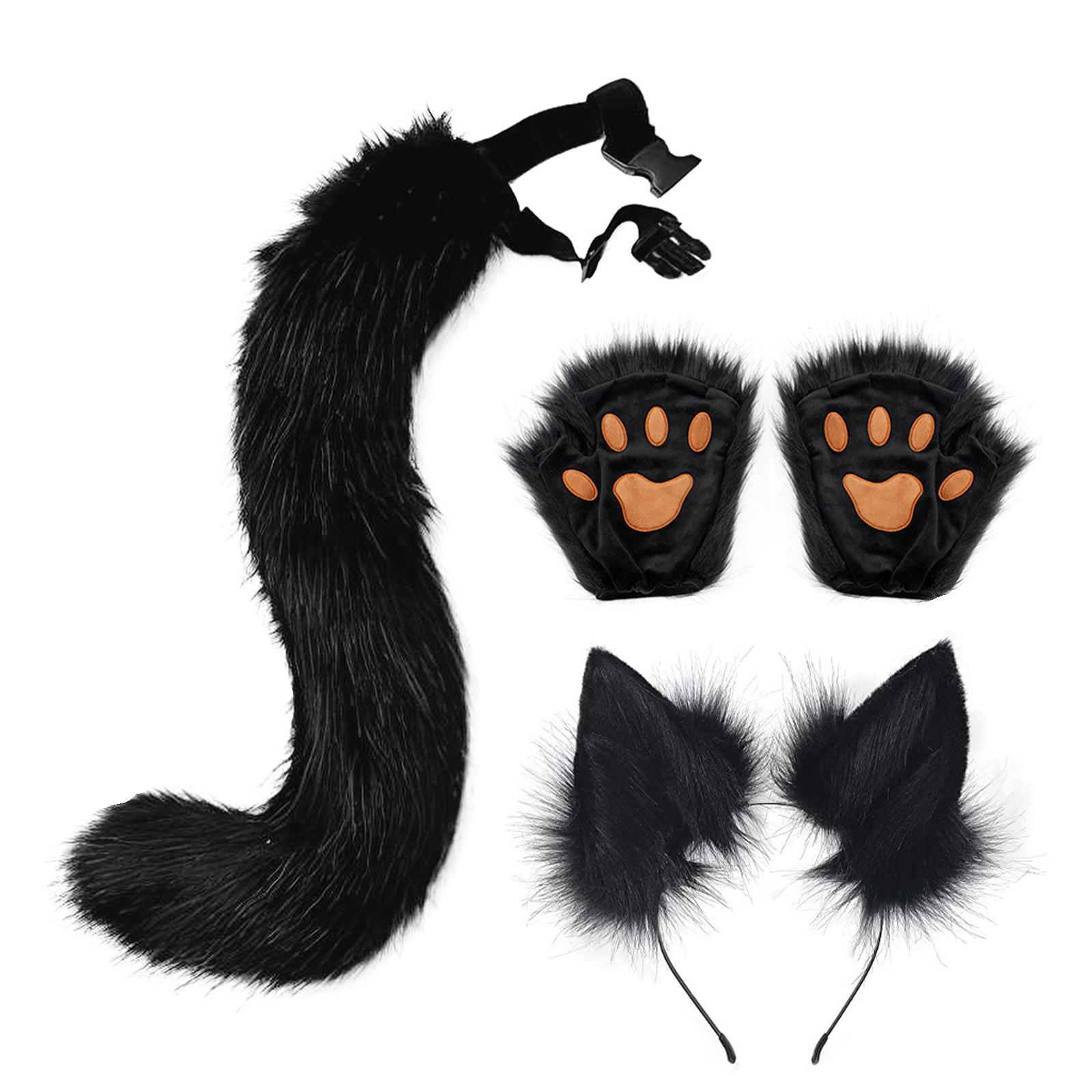 Fox Ears Tail Cosplay Props for Halloween Fancy Dress Parties Carnival