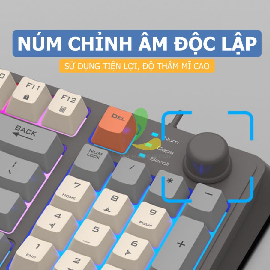 Combo bàn phím chuột có dây gaming XUNFOX K820 - Bàn phím chơi game Led 7 màu phím giả cơ chuột 3600 DPI ấn tượng - Hàng nhập khẩu