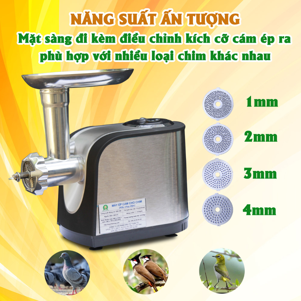 Máy đùn cám hạt cho chim chạy điện 650w