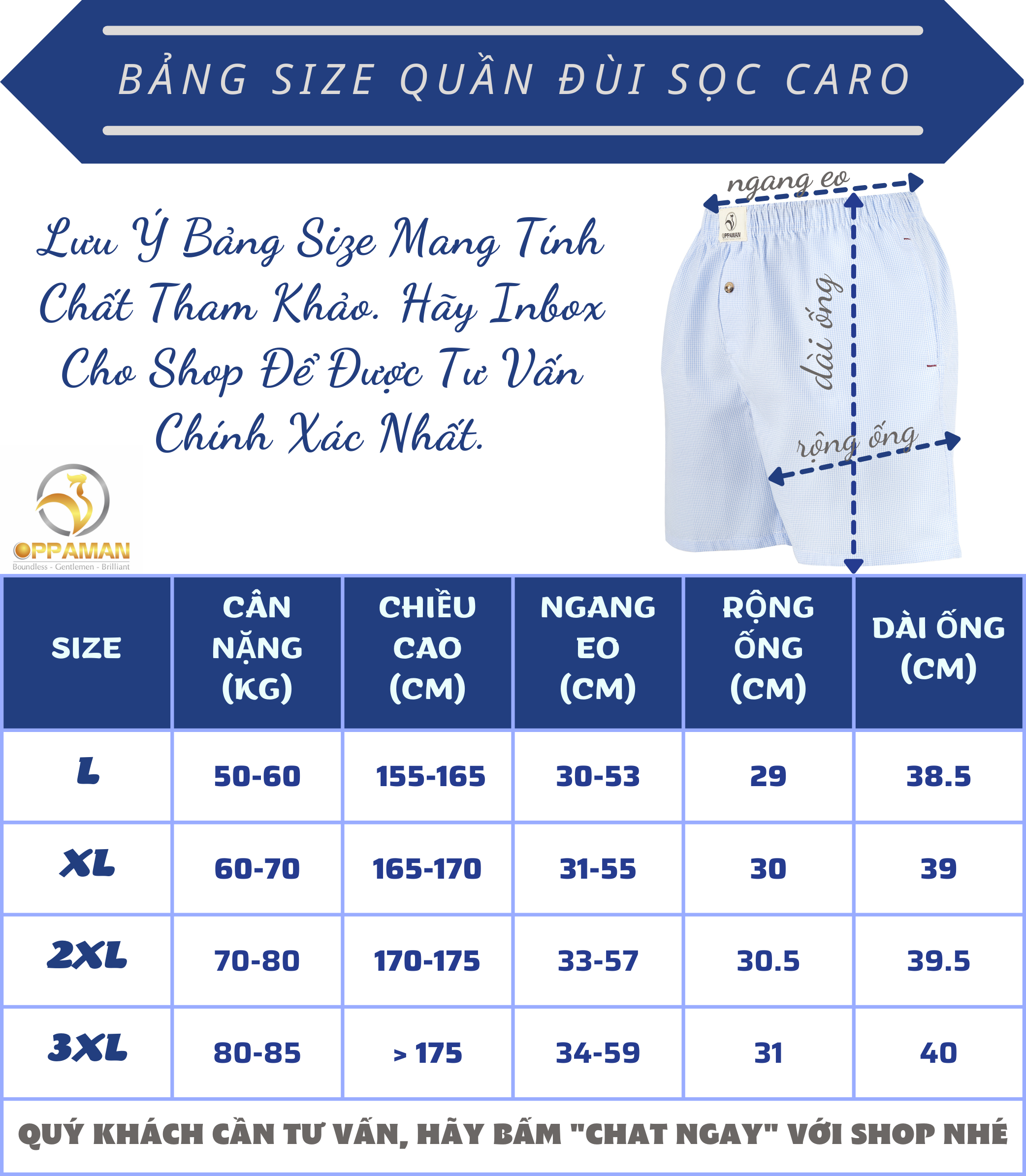 Quần đùi nam caro Oppaman kate cotton có túi khuy cài OD1- 1 cái