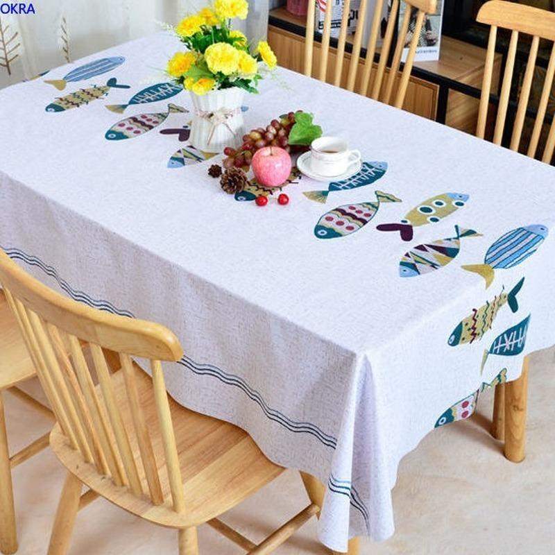 Khăn Trải Bàn Bằng Nhựa PVC Chống Thấm Nước/Dầu/Bụi Bẩn Tiện Dụng