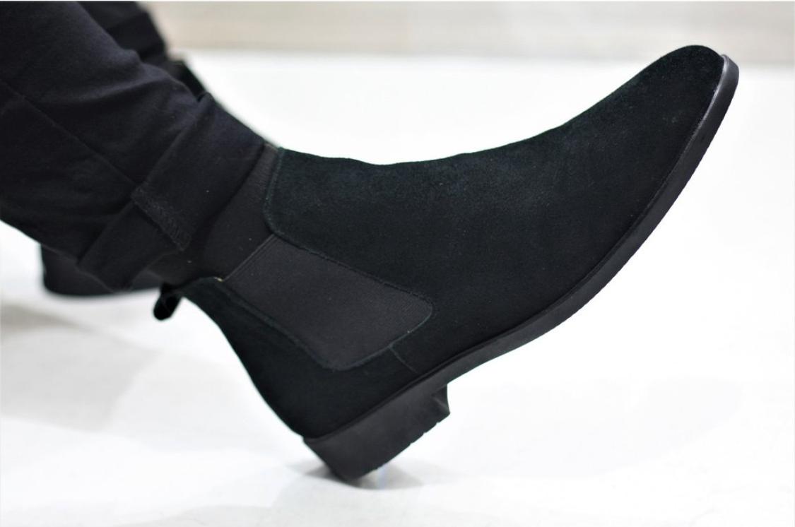 Giày chelsea boot cổ cao da bò lộn 3 Màu : Đen - Xám Nhạt - Vàng Bò (2H - 56)