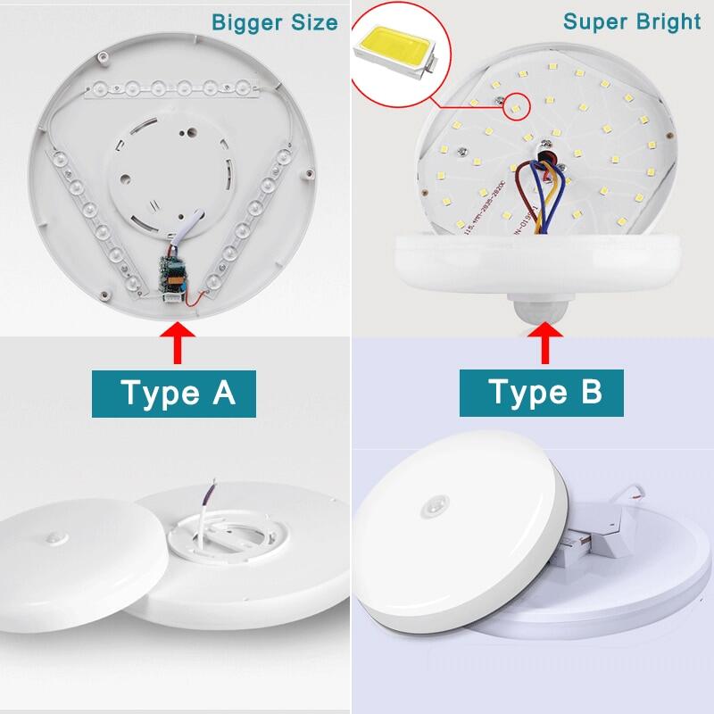 Bộ 2 Đèn LED Ốp Trần Cảm Biến Hồng Ngoại 24W 6500K