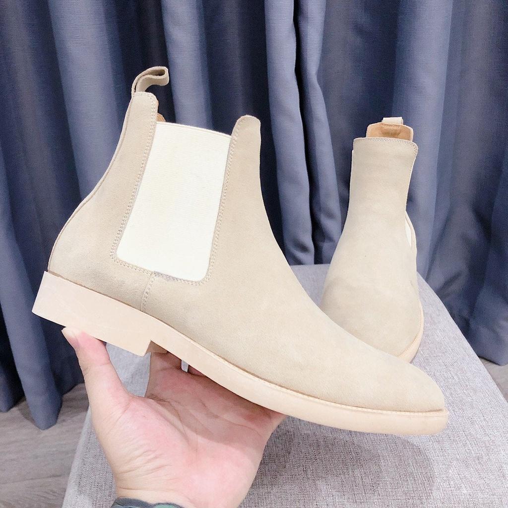 Chelsea Boots Tan da lộn, thích hợp với quần jeans