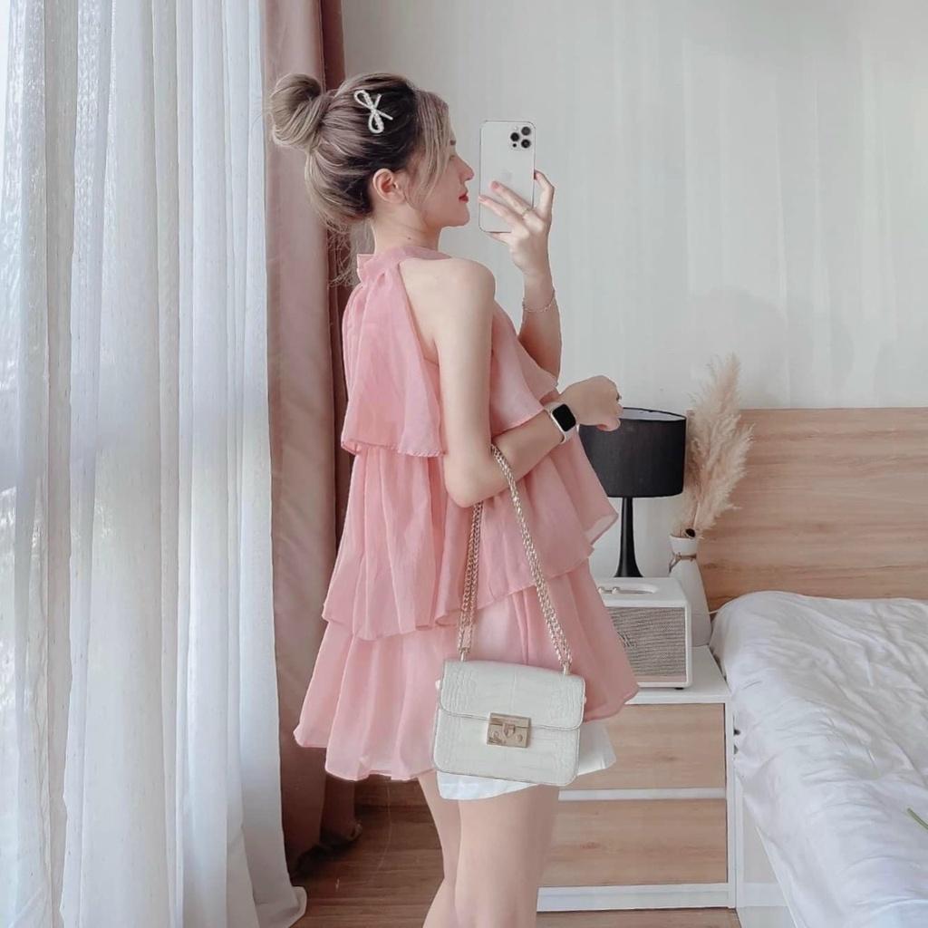 Set áo cổ yếm bèo 3 tầng và quần ngắn
