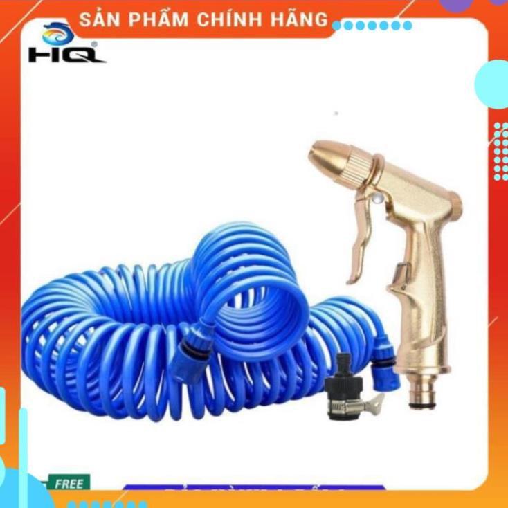 Bộ vòi xịt nước tưới cây đa năng tăng áp lực nước kèm dây tưới dạng lò xo co dãn 701-1814 loại 10m