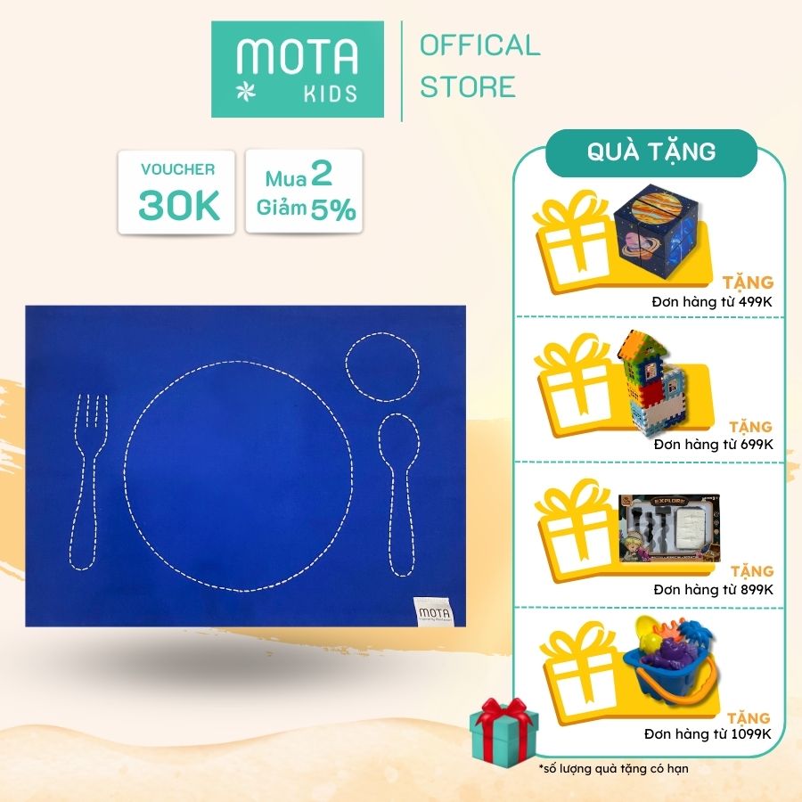 Thảm định vị đồ dùng tập ăn dặm cho bé 6-9 tháng Montessori Mota - Phát triển sự tự lập - Hàng chính hãng