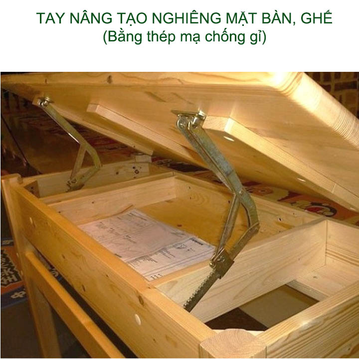 01 Tay nâng tạo nghiêng mặt bàn học, bàn làm việc, ghế, giường đa năng bằng thép dày mạ chống gỉ