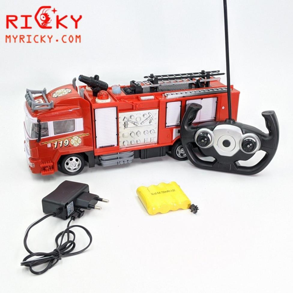 Xe Cứu Hỏa điều Khiển - Bắn Nước - đèn Nhạc