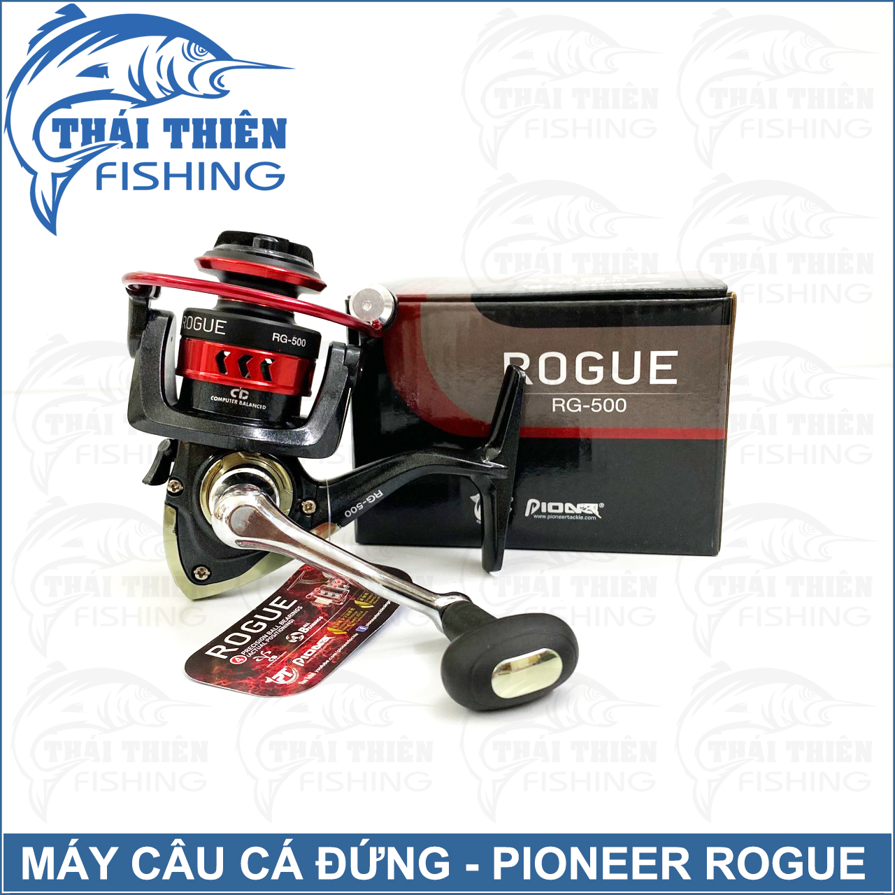 Máy Câu Cá Pioneer Rogue RG Phiên Bản Mới Tay Quay Vặn Ren