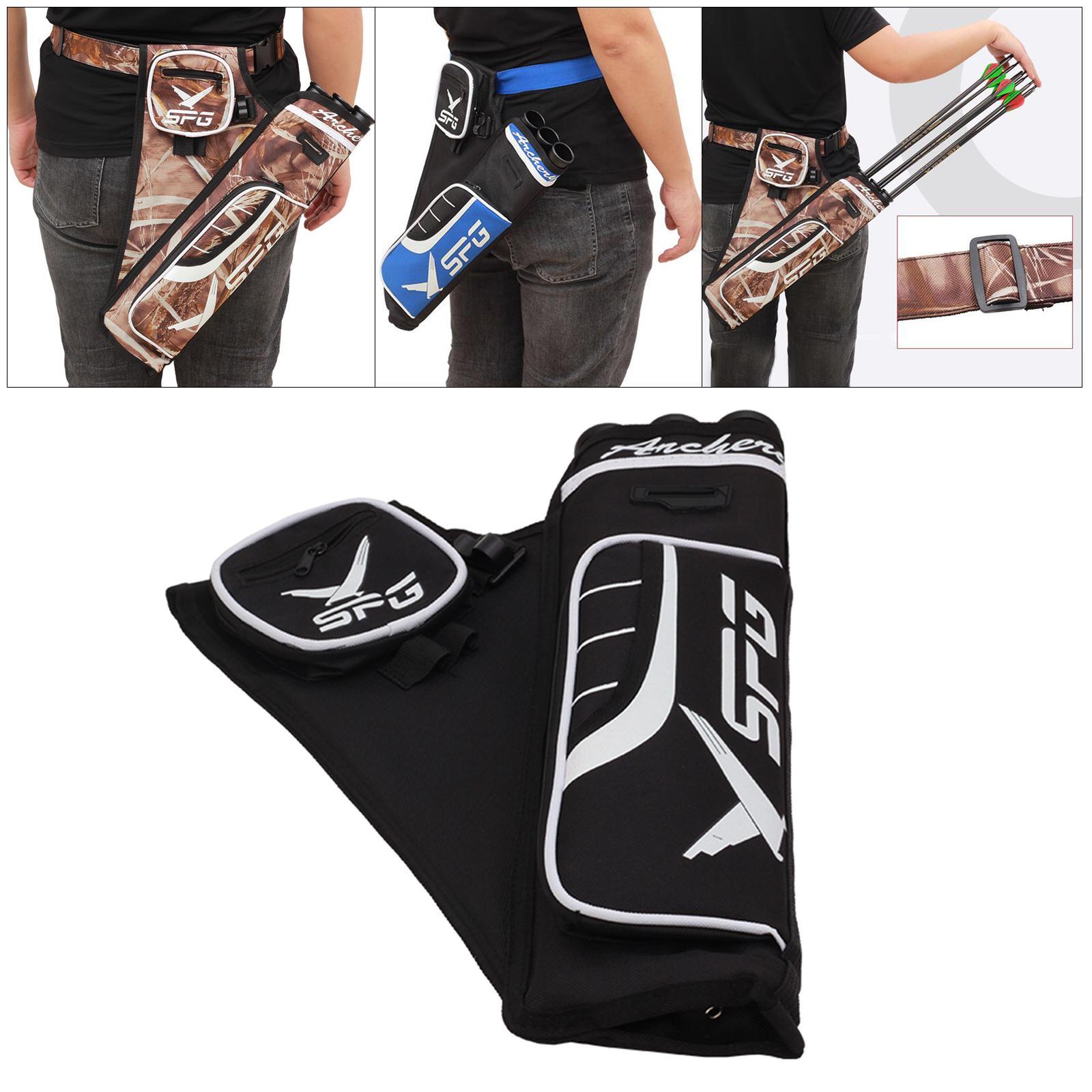 Quiver 3 Tubes Waist Hip Bag Belt Pouch Holder for Hunting Black