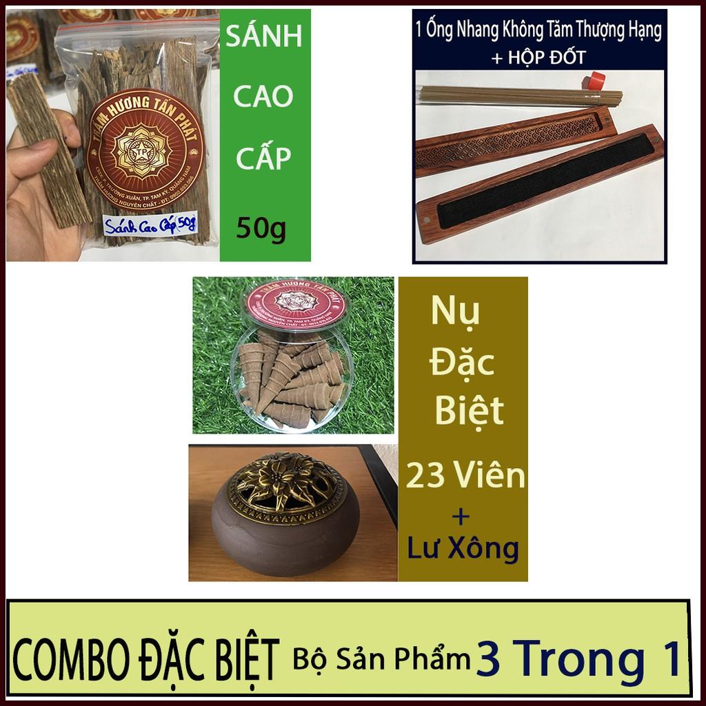 COMBO Bộ Nhang, Nụ Trầm Hương Cao Cáp + Lư Xông Trầm