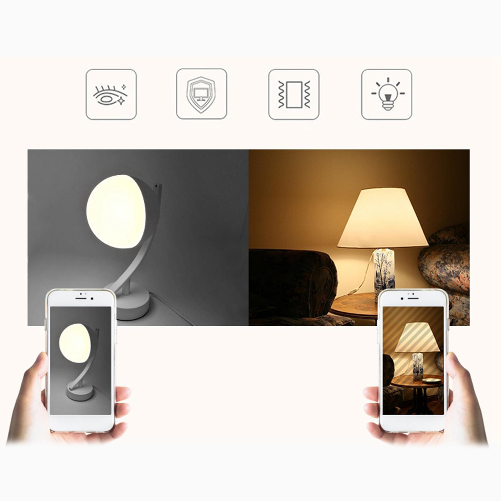 LED Voice Control Desk Lamp Bedside Table Light Eye-Caring Reading Lamp