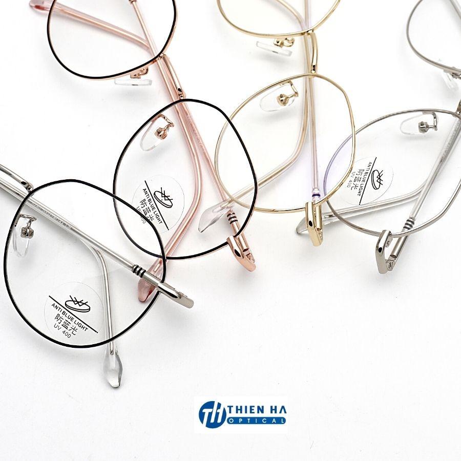 Gọng kính tròn nam nữ THIÊN HÀ OPTICAL dáng đa giác chất liệu thép ko gỉ chắc chắn trẻ trung nhiều màu TH6895