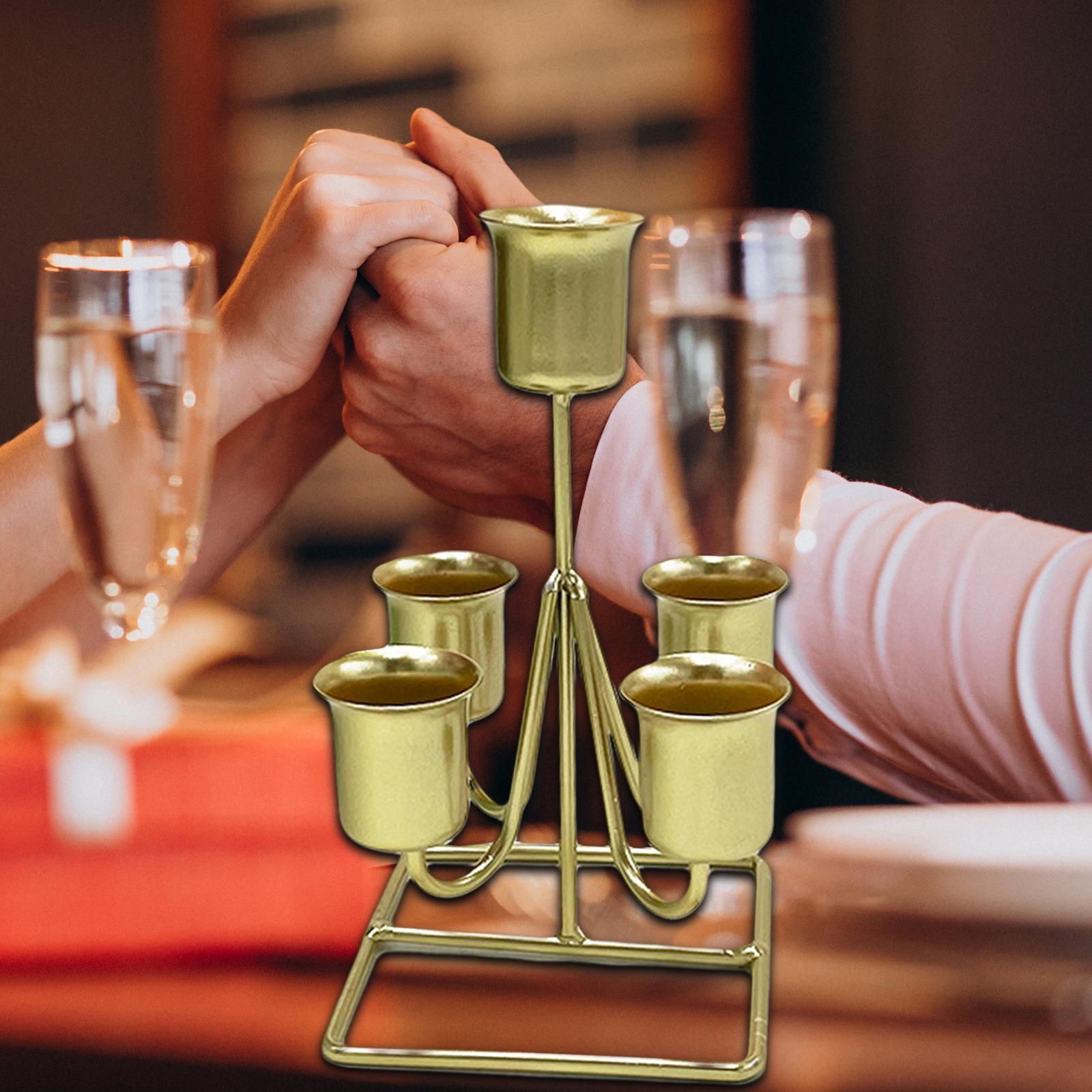 Candlestick for Taper Candles, Metal Candle Holder Romantic Candelabra Stand for Wedding, Birthday, Dinner Decorative