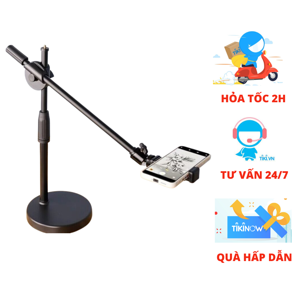 Giá đỡ điện thoại Topshot 90 độ quay video chụp ảnh từ trên xuống hỗ trợ review sản phẩm - Giao màu ngẫu nhiên - Hàng chính hãng