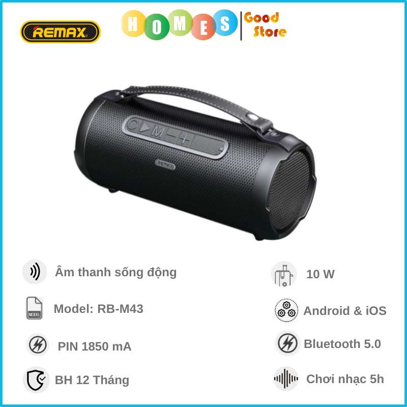 Loa Bluetooth REMAX RB-M43 - Hàng Chính Hãng