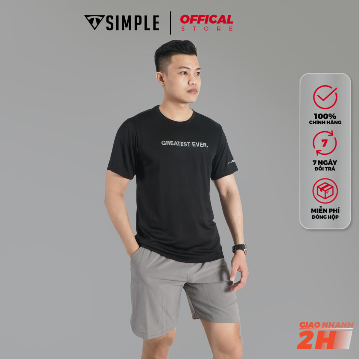 Áo Thể Thao Nam TSIMPLE cổ tròn tay ngắn tập gym vải thun lạnh thoáng mát co giãn chuẩn form MSSAHP6