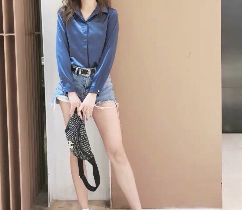 Áo Sơ Mi Lụa Satin Hồng Thiết Kế Phong Cách Châu Âu SM63 - Hàng Quảng Châu Cao Cấp