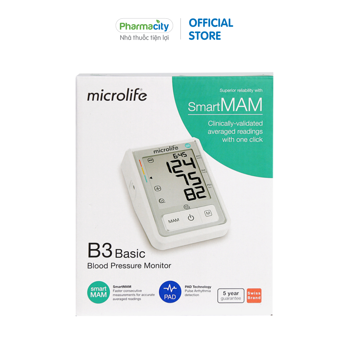 Máy đo huyết áp bắp tay Microlife B3 Basic - Hàng chính hãng