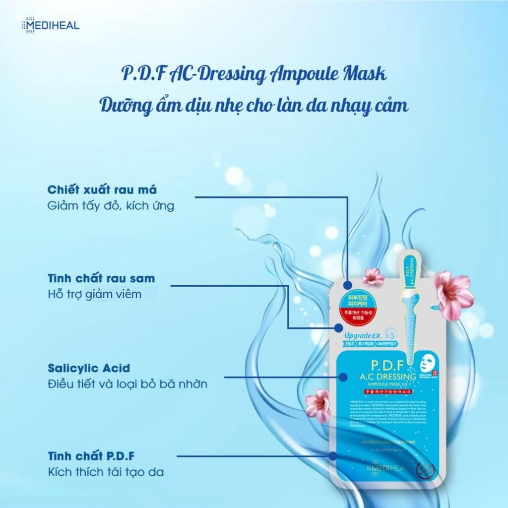 Combo 5 Mặt Nạ Mediheal P.D.F  AC Dressing Ampoule Mask Giảm Mụn Làm Dịu Da 25ml/Miếng