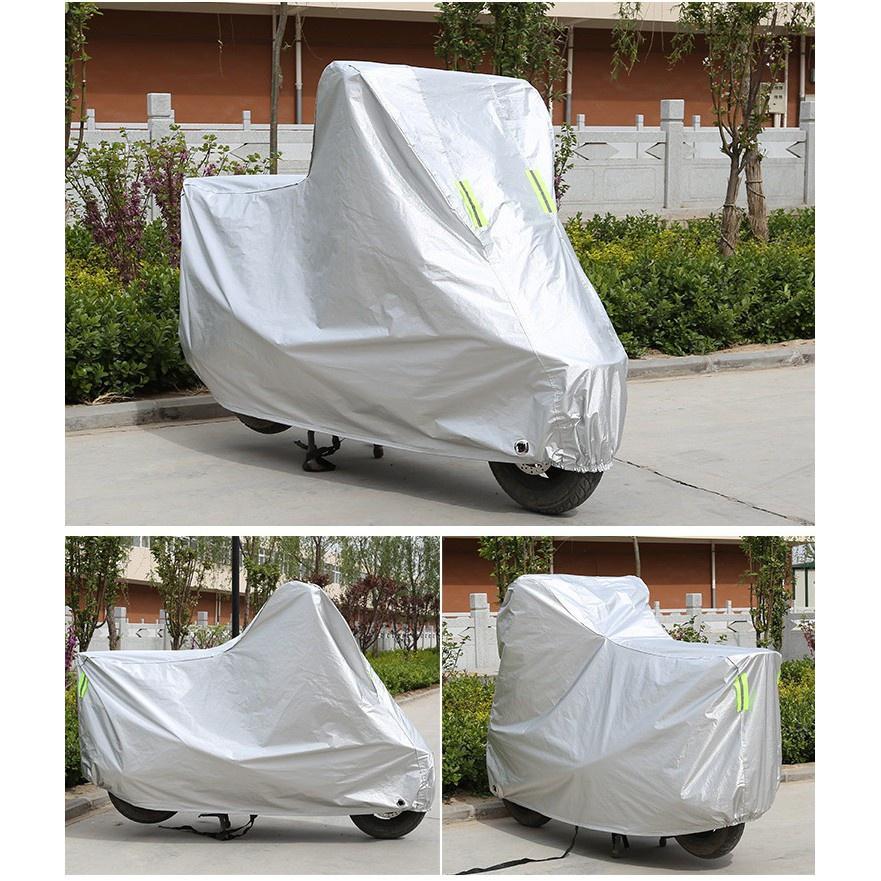 Bạt phủ xe máy tráng nhôm, Áo Trùm Xe Máy 3D Siêu dày, Chống mưa, Chống nắng, Chống bụi hiệu quả - BH 1 ĐỔI 1