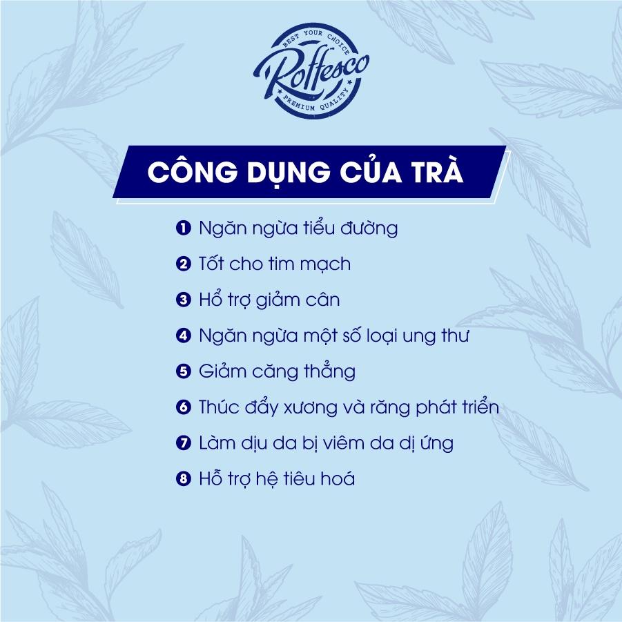 Combo 2 Trà Ô Long ROFFESCO PREMIUM OOLONG TEA 100% Búp Trà Tươi Túi 500g
