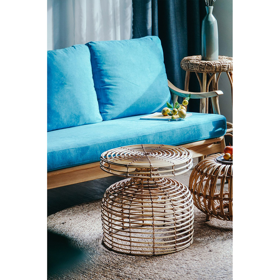 BÀN LY MÂY - WINE GLASS RATTAN OTTOMAN