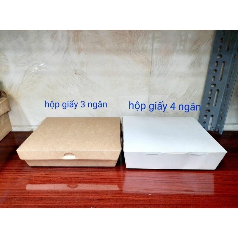50 cái hộp giấy 3 ngăn, hộp giấy 4 ngăn