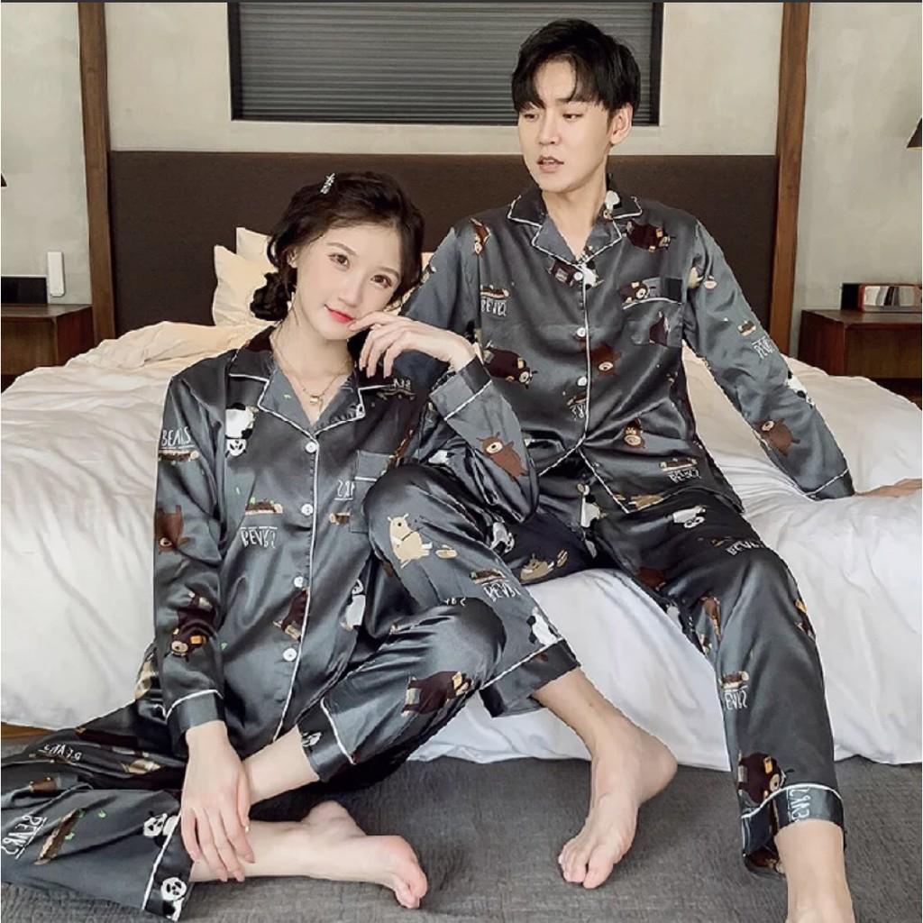 Đồ bộ Pijama nam nữ - Đồ mặc đôi nam nữ - Đồ mặc nhà chất lụa siêu mềm (Hàng có sẵn)