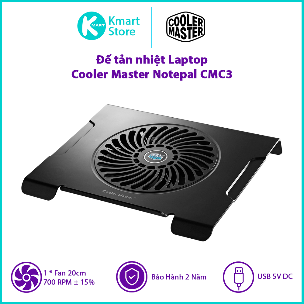 Đế tản nhiệt laptop Cooler Master NOTEPAL CMC3 - Hàng Chính Hãng