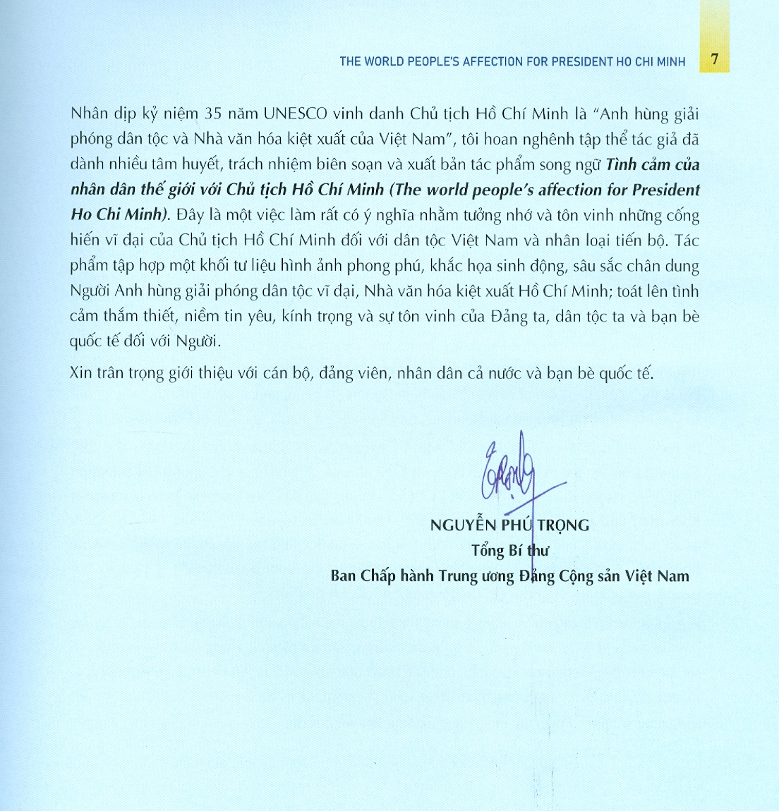 Tình Cảm Của Nhân Dân Thế Giới Với Chủ Tịch Hồ Chí Minh - The World People's Affection For President Ho Chi Minh - Song ngữ Việt - Anh (Sách ảnh - Bìa cứng)