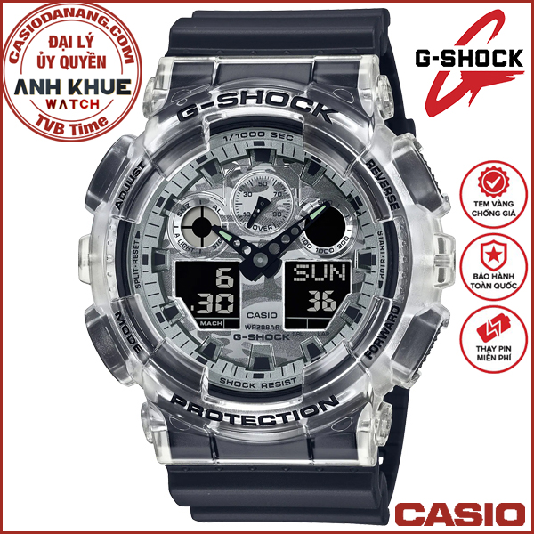 Đồng hồ nam dây nhựa Casio G-Shock chính hãng GA-100SKC-1ADR (51mm)