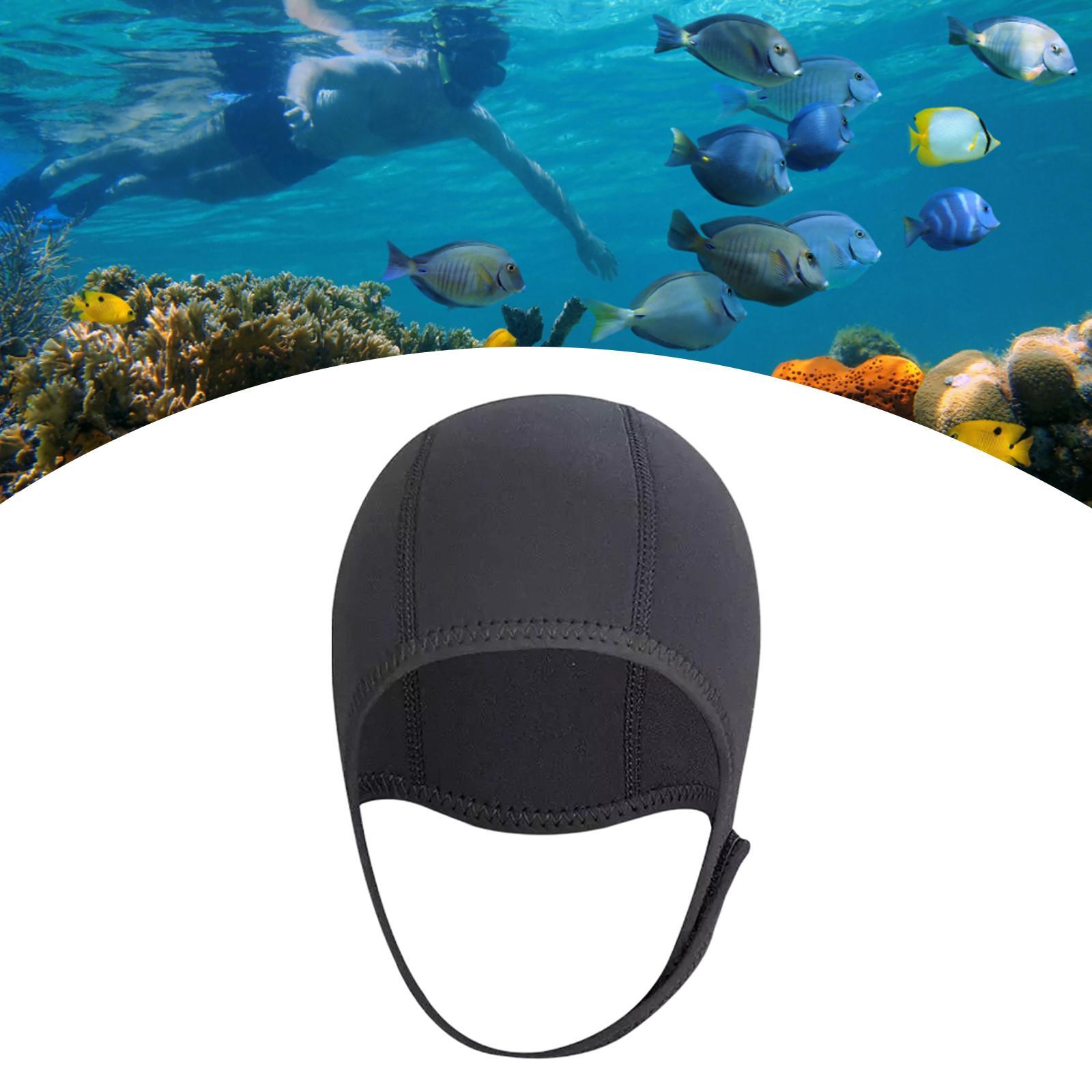 3mm Neoprene Scuba Diving Hat Thicken Winter Warm Adjustable Wetsuit Thermal Hood Dive Hood Swimming Hat for Underwater Canoeing Unisex