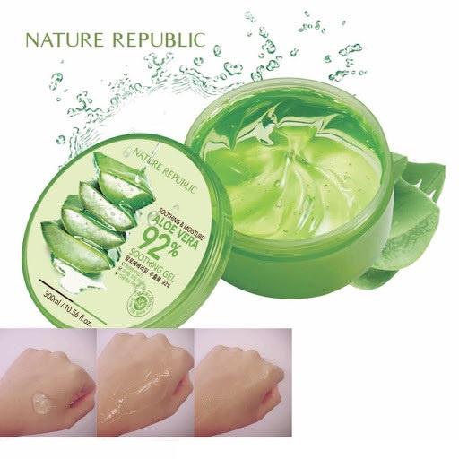 Gel lô hội dưỡng đa năng NATURE REPUBLIC Soothing Moisture Aloe Vera 92% Soothing Gel 300ml