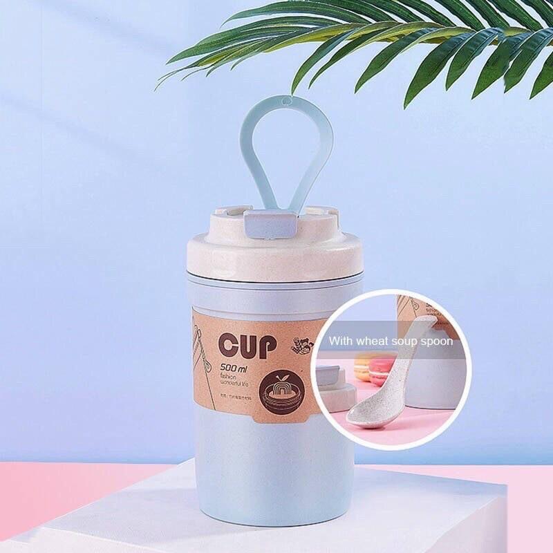 Cốc Giữ Nhiệt Lúa Mạch ANHOME, Cốc Đựng Cháo - Súp Kèm Muỗng Tiện Lợi