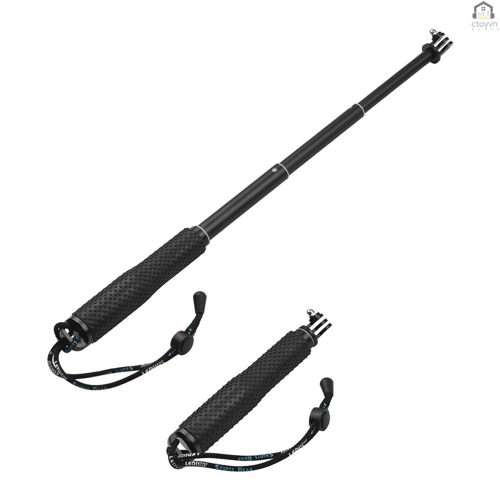 Gậy chụp ảnh selfie bằng hợp kim nhôm Max. 48cm/19in có thể kéo dài kèm dây đeo cổ tay