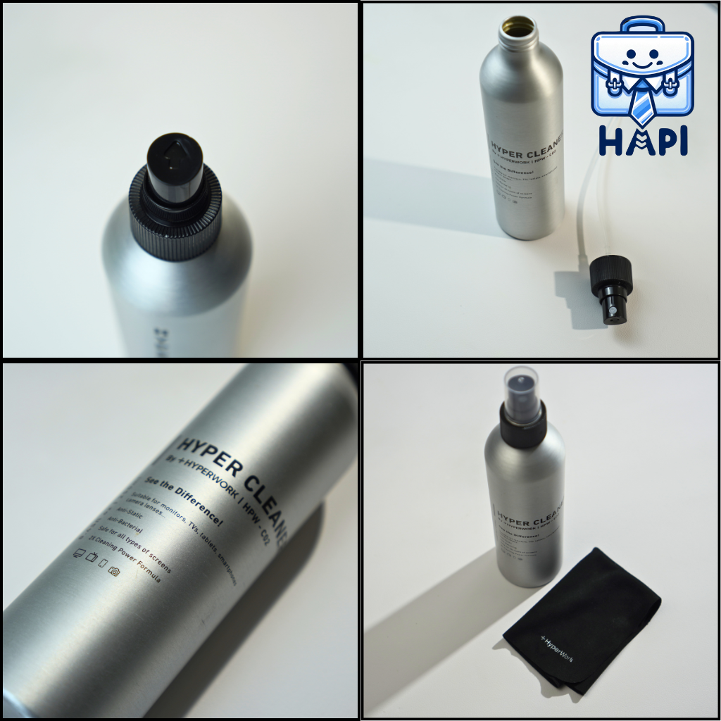 Chai vệ sinh màn hình hàng chính hãng HyperWork Hyper Cleaning HPW-C02 tăng hiệu quả làm sạch, không gây kích ứng da