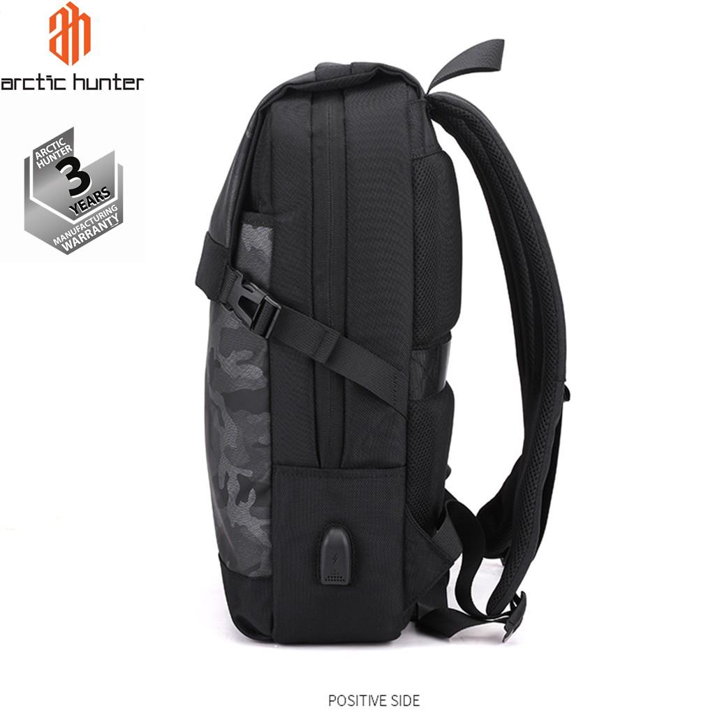 Balo du lịch nam Arctic Hunter B00352 chất liệu Oxford chống nước, thiết kế có ngăn đựng laptop, cổng sạc USB tiện dụng