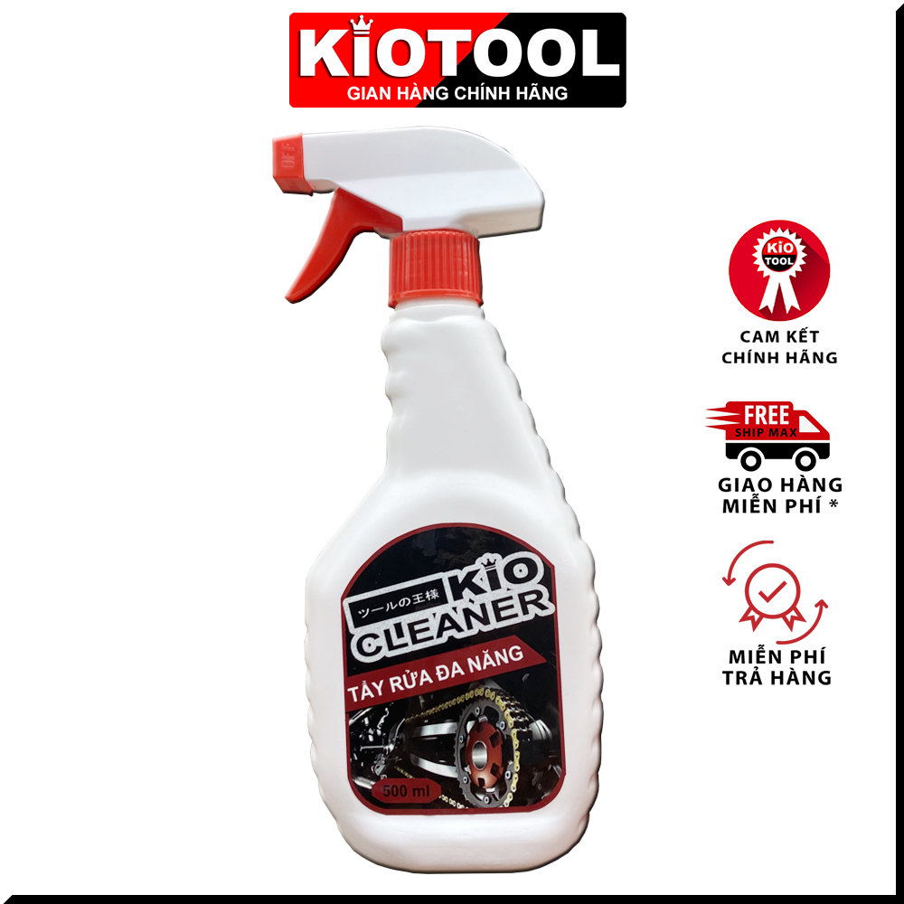 Dung dịch tẩy rửa đa năng Kio Cleaner Kiotool tẩy rửa đầu bò, lốc máy, tẩy rỉ sét, vỏ xe 500 ml