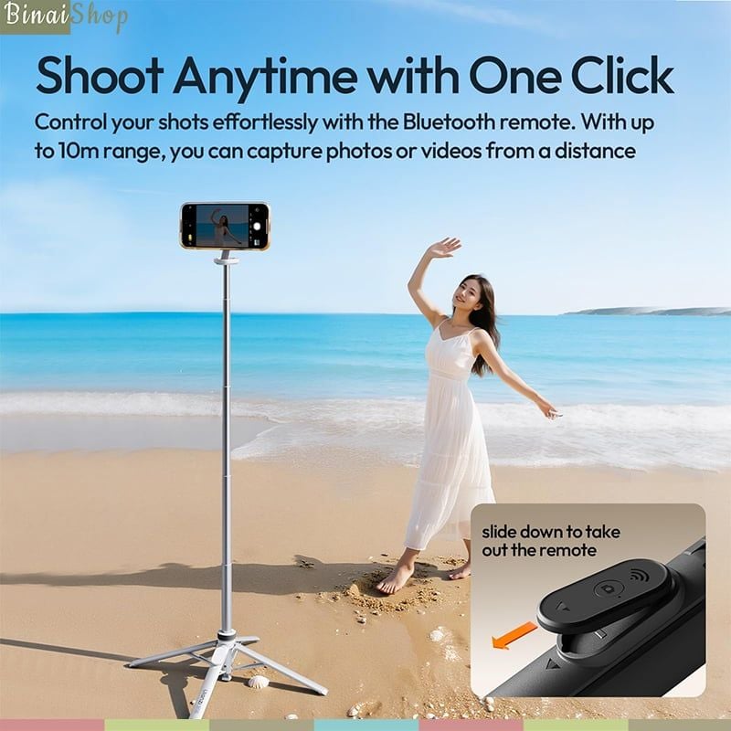 Ulanzi MT-85 - Tripod MagSafe 150cm, Auto Open, Xoay 360° Và Bluetooth Remote Thông Minh Cho Điện Thoại - Hàng chính hãng