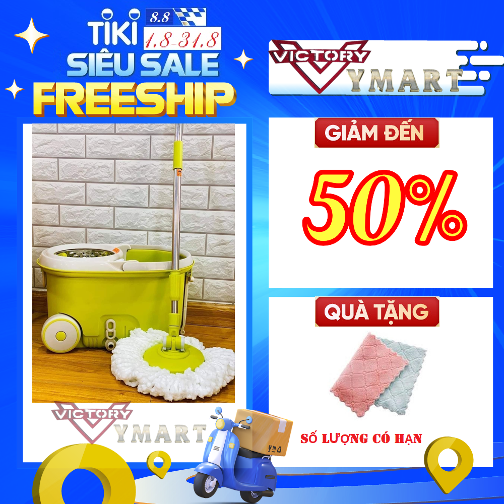 Bộ Cây Lau Nhà Xoay Tay 360 Độ Lock & Lock MOP-L003 - 2 Bông Lau