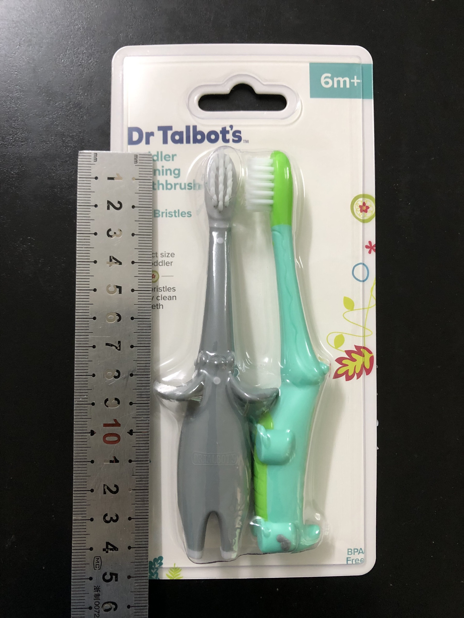 [ 18061- Dr Talbot's ] Bộ 2 bàn chải đánh răng hình con voi và hình con cá sấu cho trẻ từ 6 tháng tuổi trở lên
