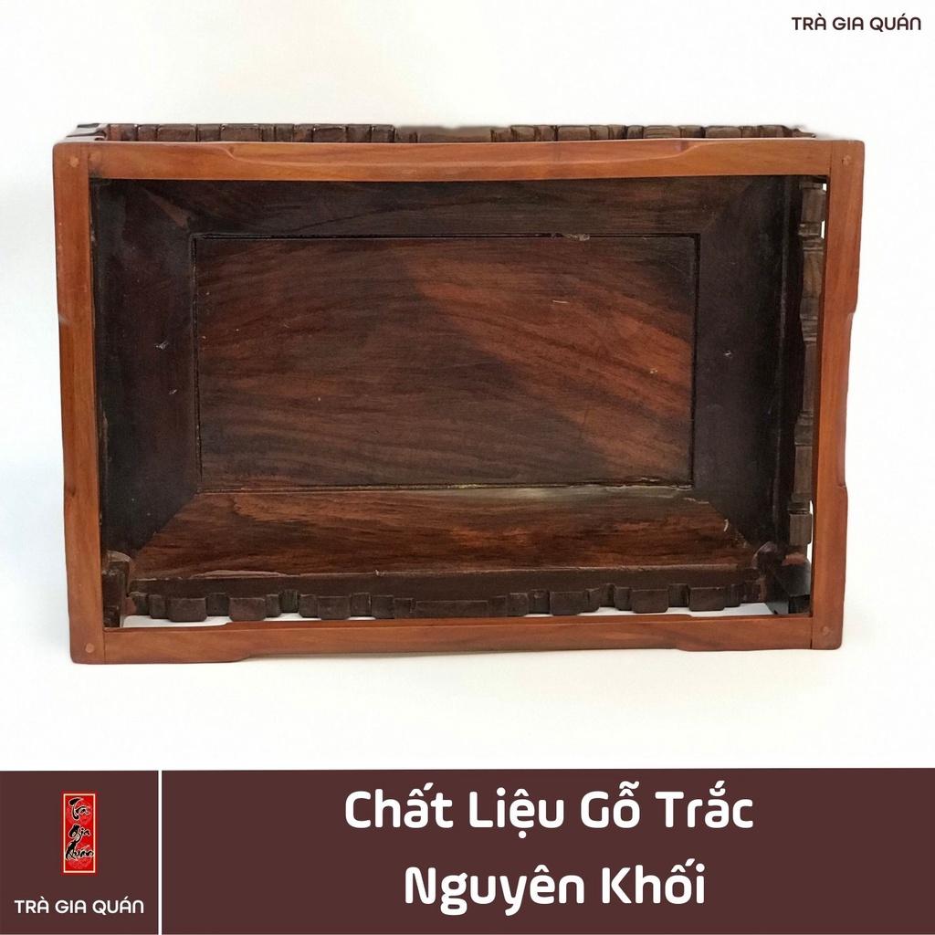 Khay Trà Gỗ Trắc Hình Chữ Nhật Kích Thước 29,5*19,5*10,5 cm KT 90